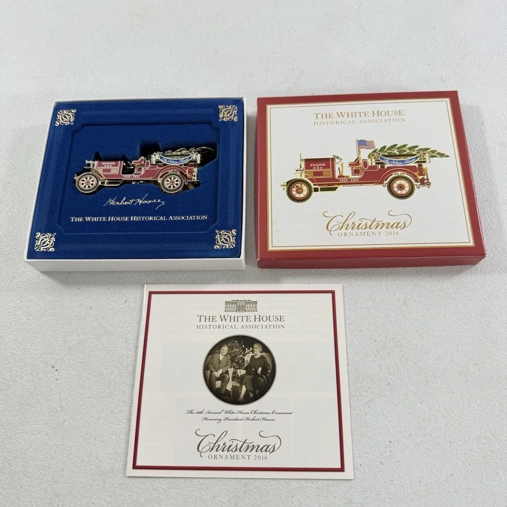 The White House Historical Assoc. Firetruck Christmas Ornament 2016 Hoover